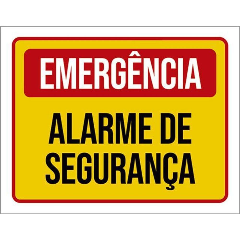 Kit 5 Placas Emergência Alarme De Segurança 36X46
