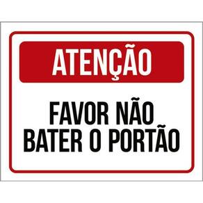 Kit 5 Placas Atenção Favor Não Bater Portão Vermelha 36X46