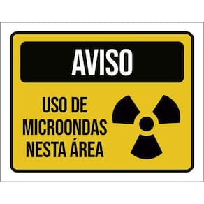 Kit 5 Placas Aviso Uso De Microondas Nesta Área 36X46