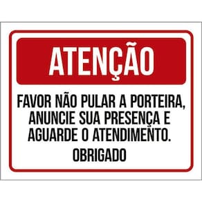 Kit 5 Placas Favor Não Pular Porteira 36X46