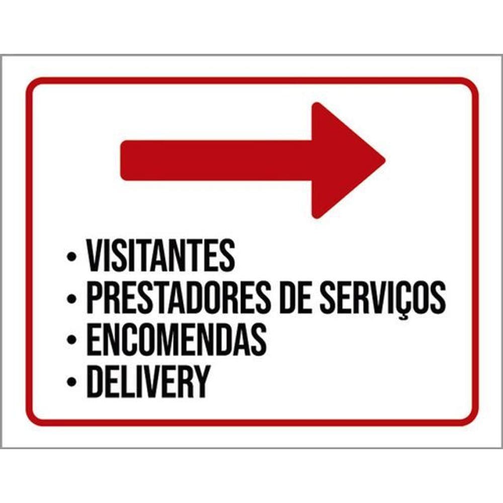 Kit 3 Placas Visitantes Prestadores Serviços Encomendas