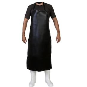 Kit 10 Avental Emborrachado Impermeável Preto Pvc 66cm X 1mt
