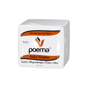 Kit C/1 Pct. Guardanapo Poema (19,5X18 Cm.) C/100 Un (Pluma)