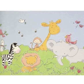 Faixa de Parede Safari Friends Infantil Colorido SF6929