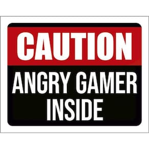 Kit 5 Placas Caution Angry Gamer Inside 36X46