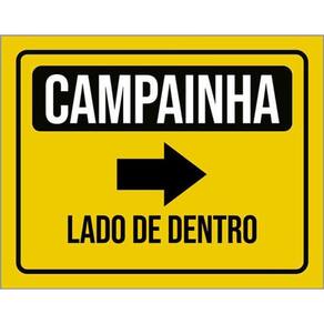 Kit 3 Placas Campainha Lado De Dentro Seta Direita