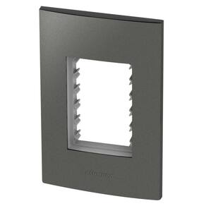 Placa 3 Módulos + Suporte 4X2 - Inova Grafite - 85478