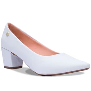 Scarpin Feminino Salto Grosso Sintético