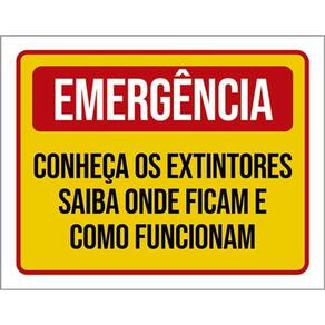 Kit 3 Placas Emergência Conheça Extintores Onde Ficam