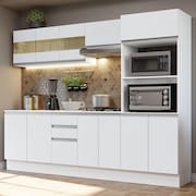 Armário de Cozinha Completa 100% MDF 250 cm Frentes Branco Smart Madesa 02