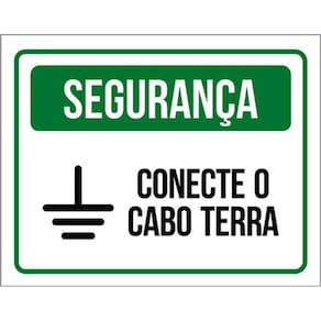 Kit 3 Placas De Segurança - Conecte O Cabo Terra