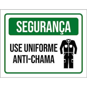 Kit 5 Placas De Segurança Use Uniforme Anti-Chama 36X46