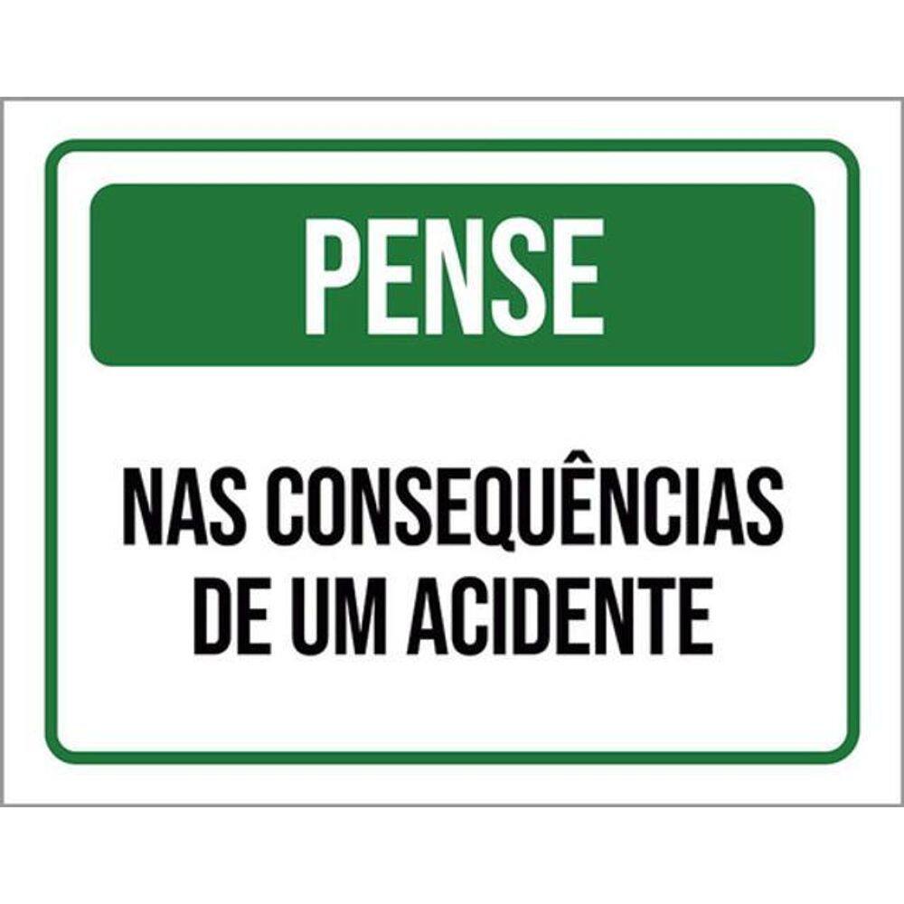 Kit 5 Placas Pense Nas Consequências De Um Acidente