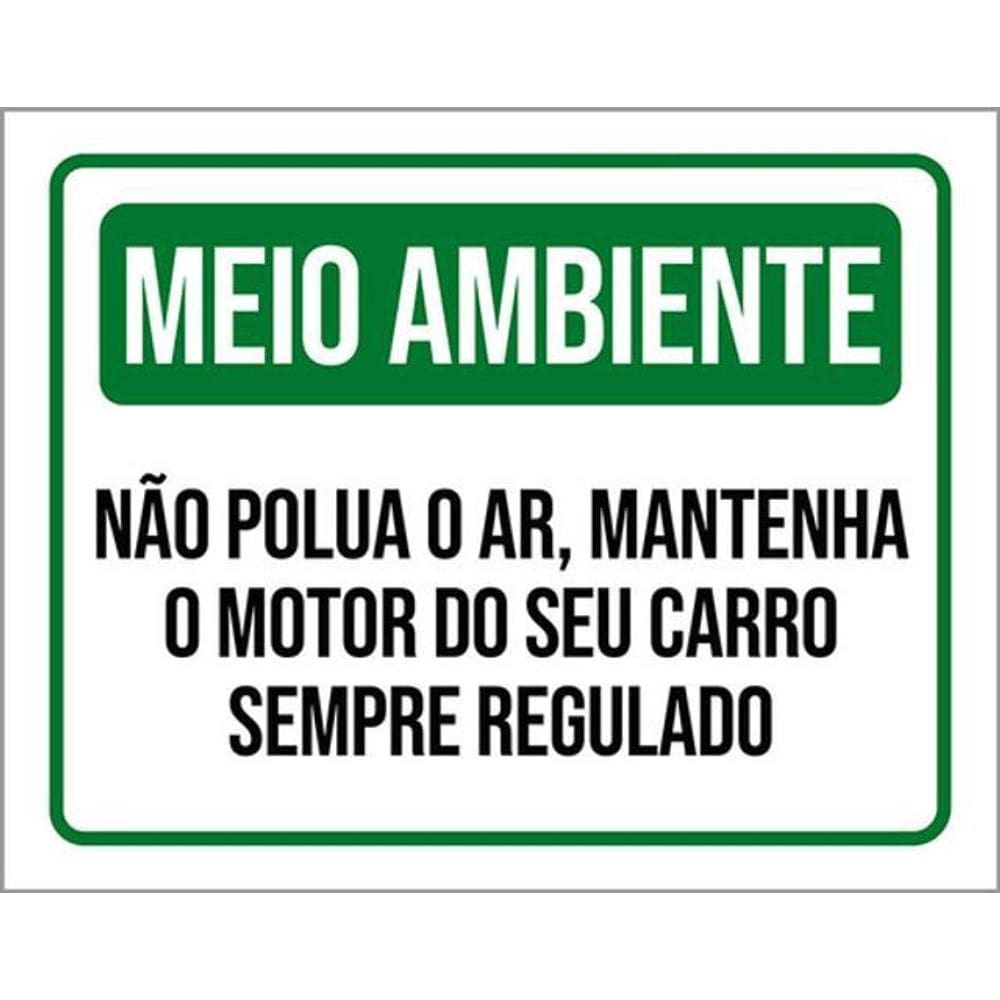 Kit 3 Placas Meio Ambiente Não Polua Ar