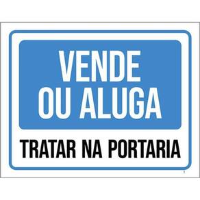 Kit 3 Placas Sinalização - Vende Ou Aluga Tratar Na Portaria
