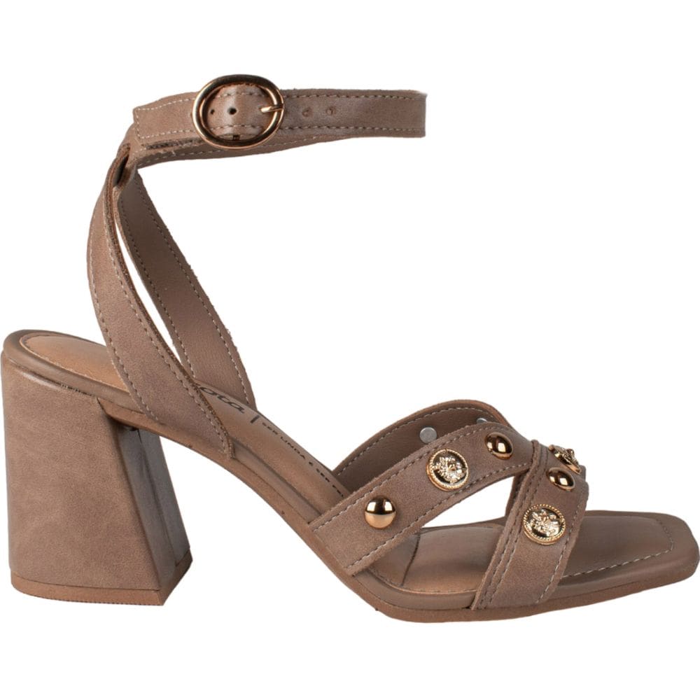 Sandália Feminina Casual Dia a Dia Tiras com Aplique Salto Grosso Dakota Y8282