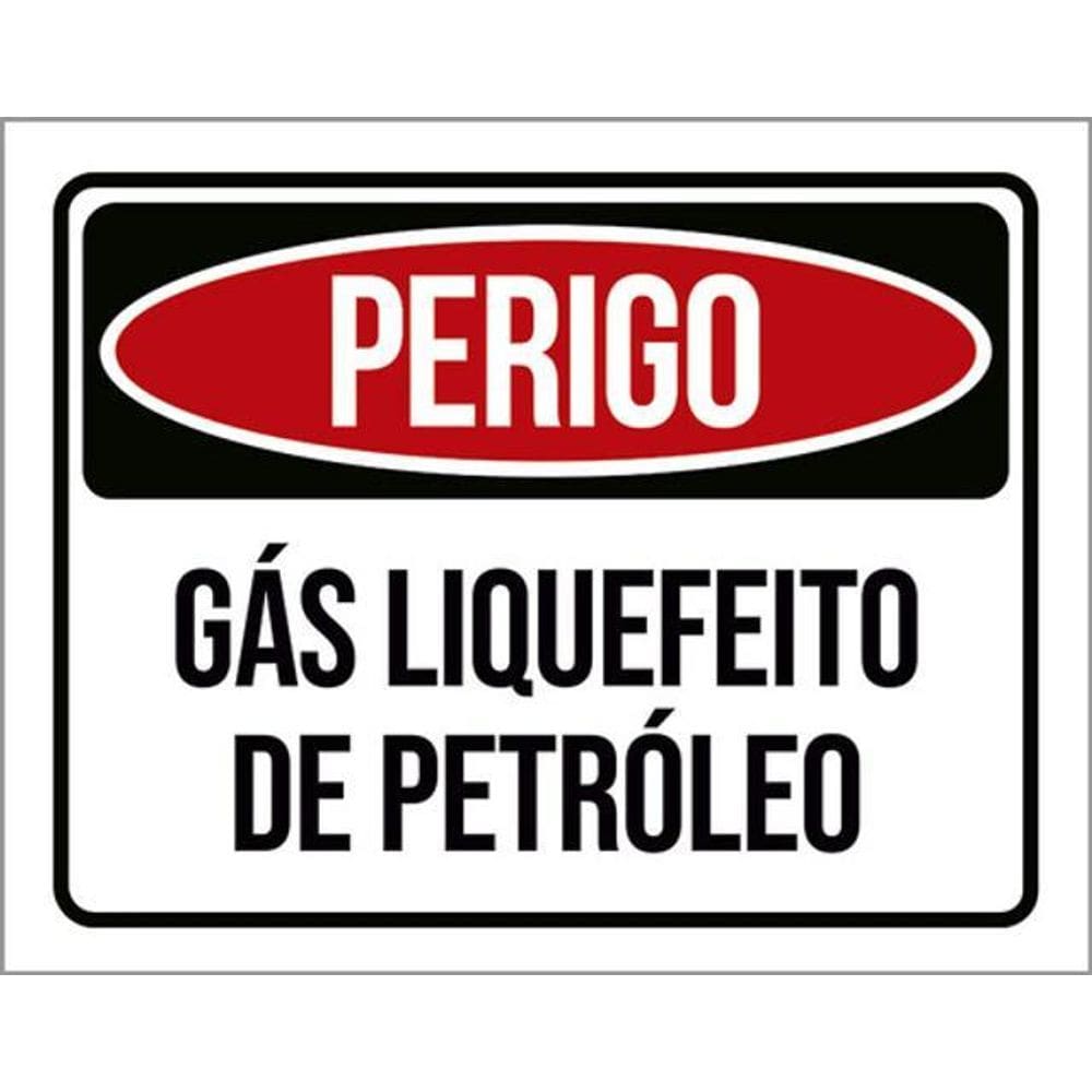 Kit 5 Placas Perigo Gás Liquefeito Petróleo 36X46