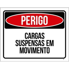 Kit 3 Placas Sinalização - Perigo Cargas Suspensas Movimento
