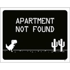 Kit 5 Placas Apartament Not Found Dinossauro 36X46