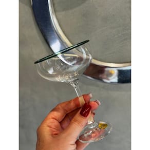 Unidade taça Cristal coquetel praline 180ml borda verde