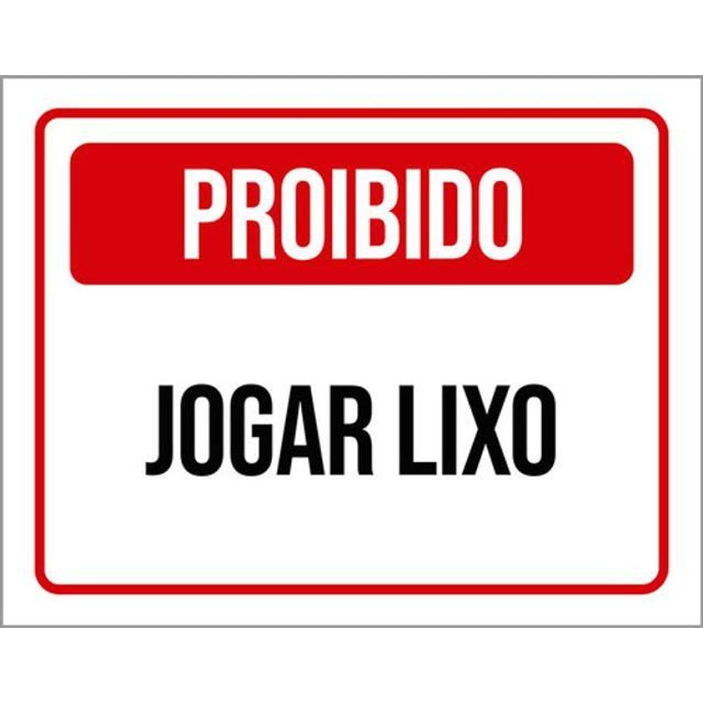 Kit 3 Placas De Sinalização - Proibido Jogar Lixo