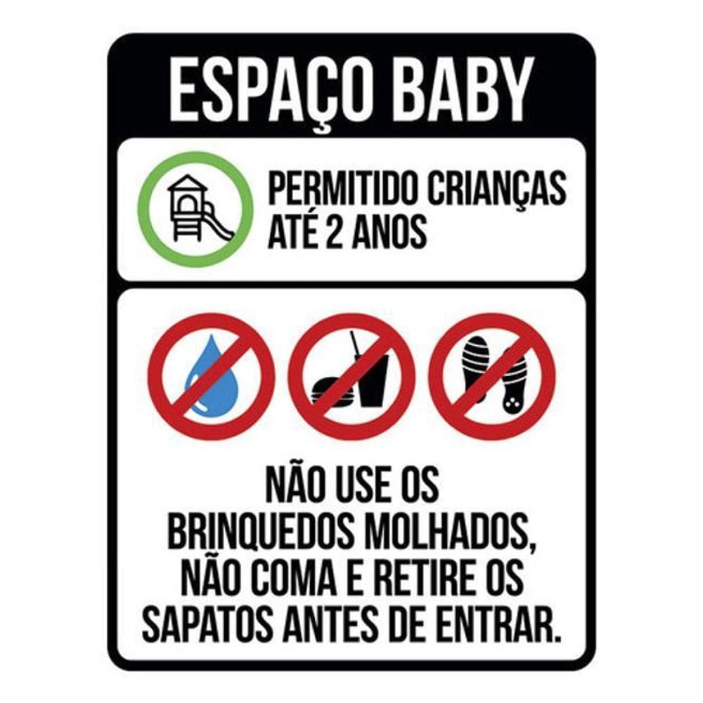 Kit 3 Placas Sinalização - Espaço Baby Regras De Uso