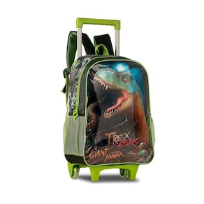 Mochila Escolar Infantil Menino T Rex Verde Menino