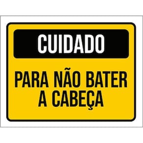 Kit 10 Placas Cuidado Para Não Bater Cabeça