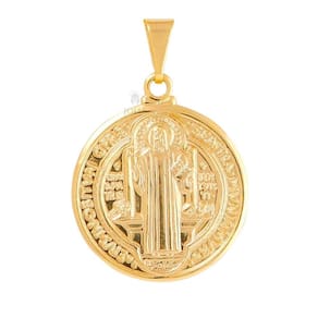 Pingente Medalha São Bento Banhado A Ouro 18K G