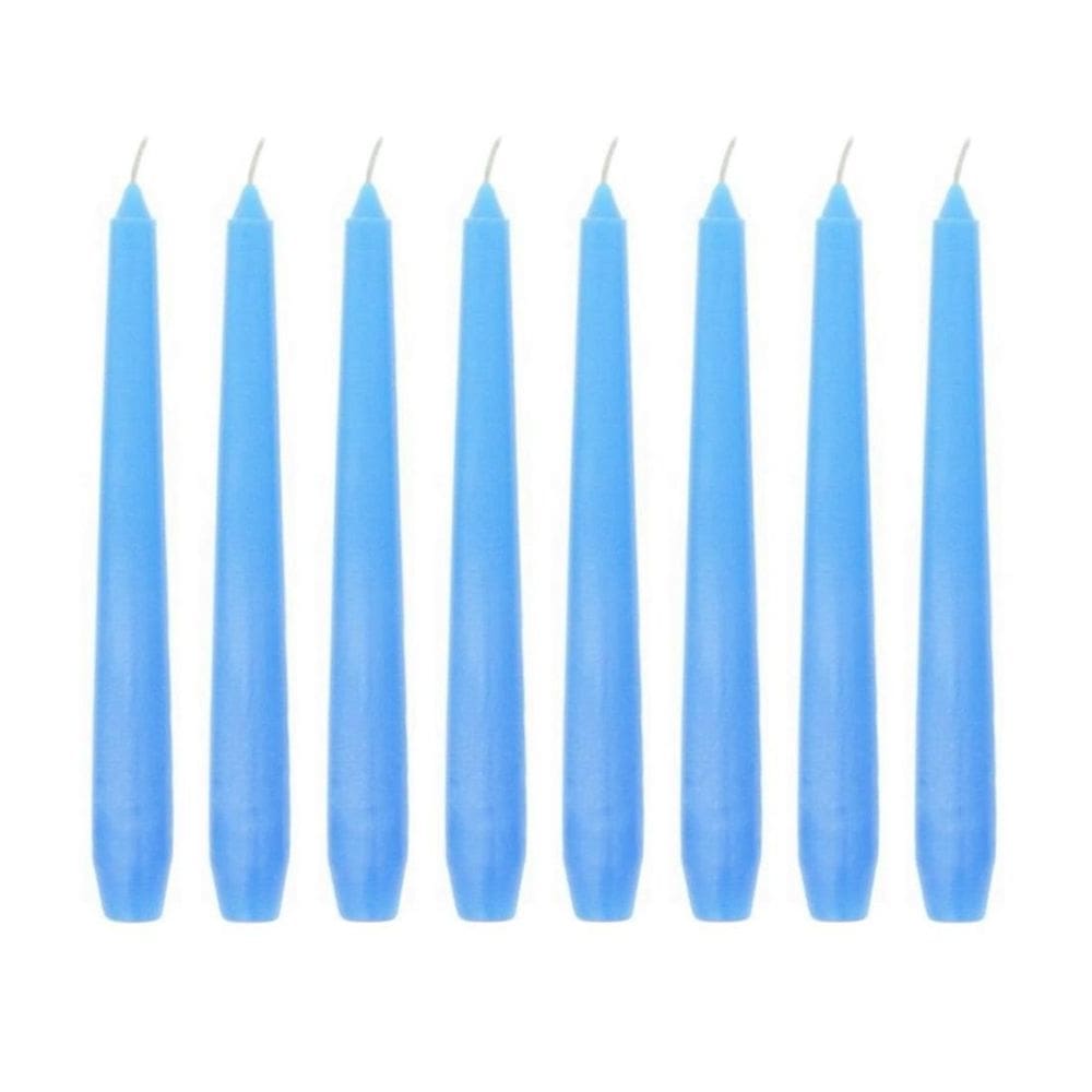 Kit 10 Velas Castiçal Lisa 20 Cm Azul Candelabro Velitas