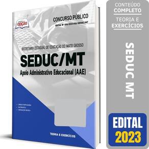 Apostila Seduc Mt 2023 Apoio Administrativo Educacional Aae