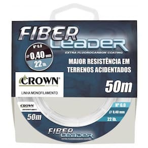 Linha Crown Fiber Leader Fluorocarbon 0,40mm 22lb 50m