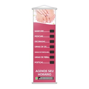 Banner Manicure E Pedicure Unha Art Nail Design 100X30Cm