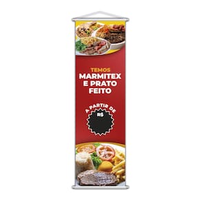 Banner Temos Marmitex E Prato Feito Restaurante 100X30Cm