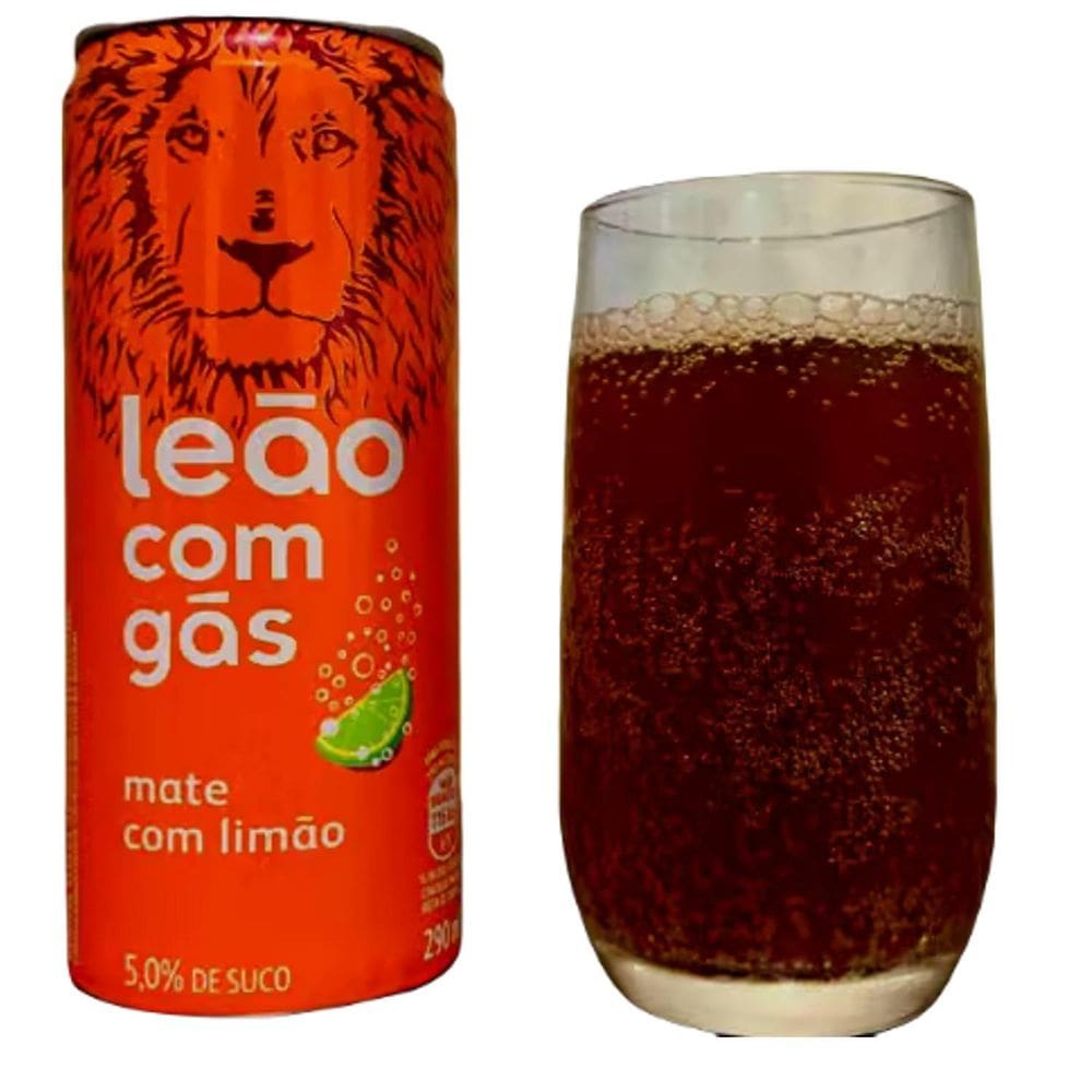 Chá Pronto Leão Mate Com Limão Com Gás 290Ml 6 Latas