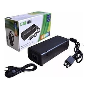 Fonte Para Xbox 360 Slim 2 Pinos Bivolt Cabo De Energia Biv
