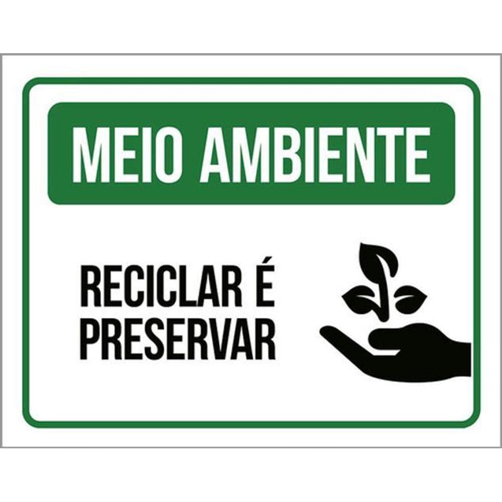 Kit 10 Placas Meio Ambiente Reciclar Preservar Verde 36X46