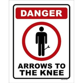 Kit 5 Placas Danger Arrows To The Knee 36X46