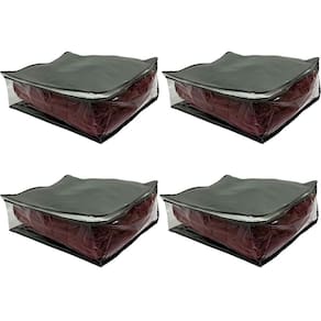 Kit 4 Organizador Guarda Roupas Gavetas Maleiro Cinza P