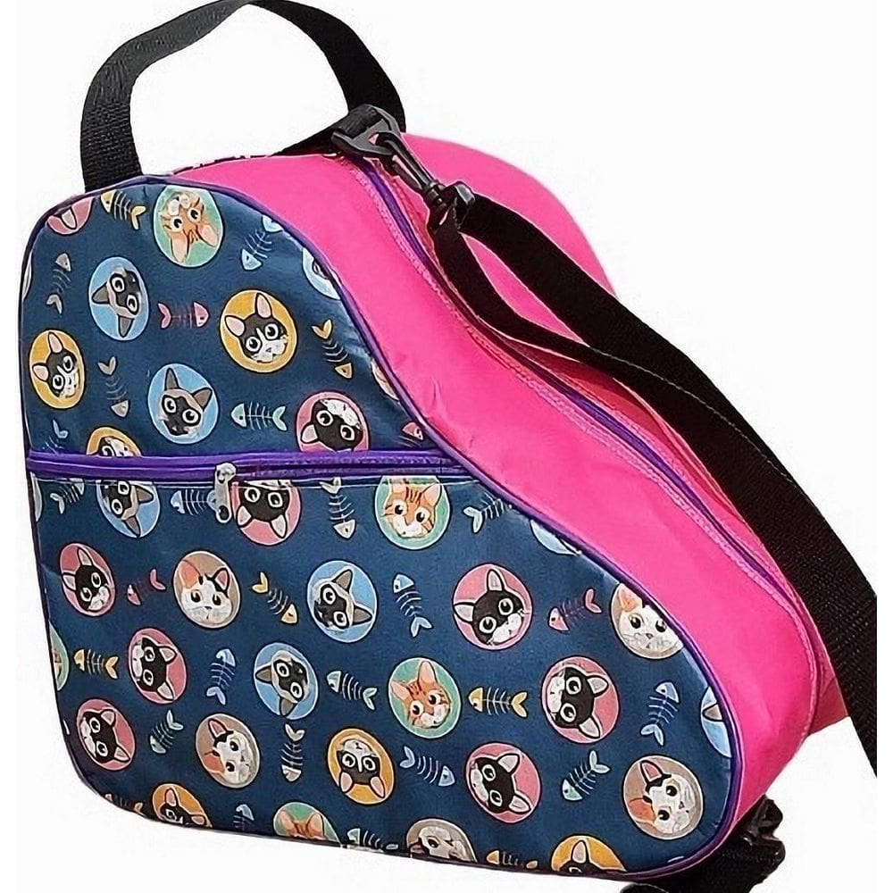 Bolsa Mochila Estampa Gatinhos Com Rosa Pink Patins Quad