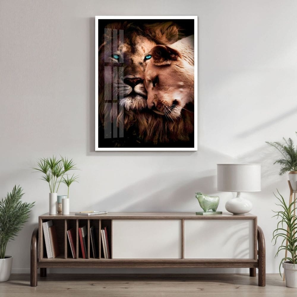 Quadro Decorativo Leão Leoa Animal 004 40cmx60cm