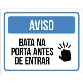 Kit 3 Placas Aviso Bata Na Porta Antes De Entrar 36X46