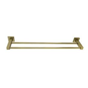 Porta Toalha Reto Duplo Banheiro Metal 60Cm Gold Dourado