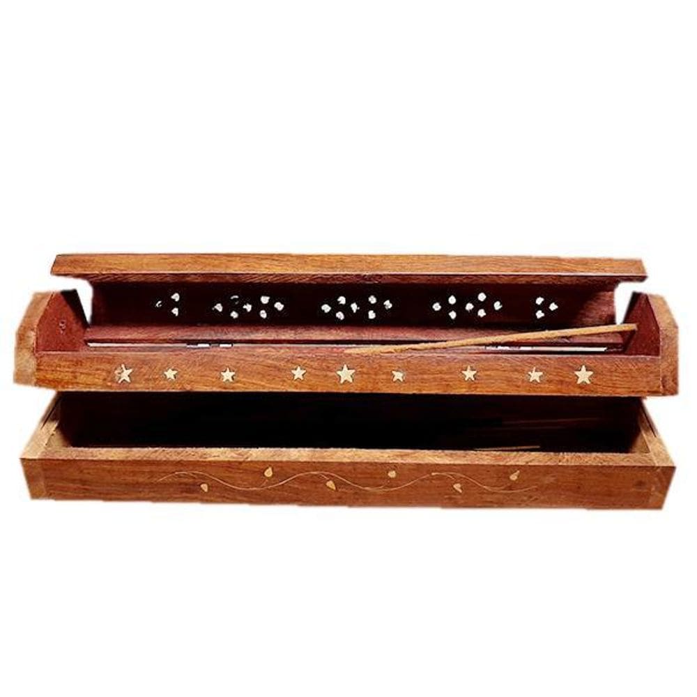 Incensário Box Triplo Madeira Baú Grande