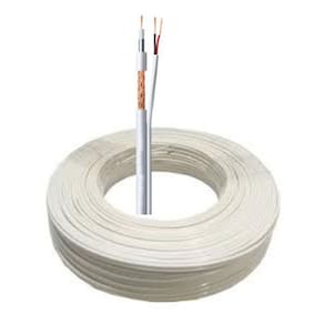 Cabo Coaxial Cftv Flexível 4Mm Bipolar 2 Vias 80% Malha 100M