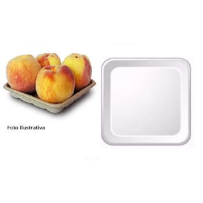 400 Bandeja De Isopor Branca B01 Rasa 15X15X1,8Cm 1Pct