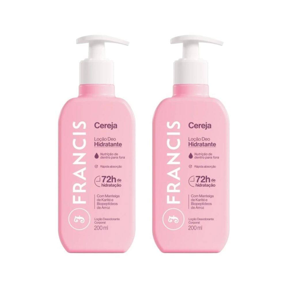 Hidratante Corporal Francis 200Ml Rosa - Kit C/2Un