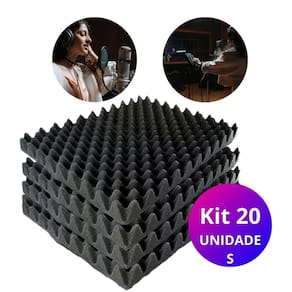 Kit 20 Espumas Acústicas Para Abafar Som Ruídos E Reverb