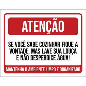 Kit 3 Placas Atenção Sabe Cozinhar Lave Louça Desperdice