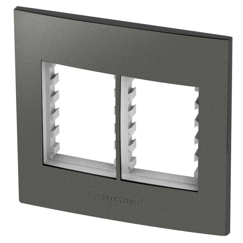 Placa 6 Módulos + Suporte 4X4 - Inova Grafite - 85482